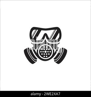 Gas mask icon silhouette isolated on white background. Respirator vector illustration Stock Vector