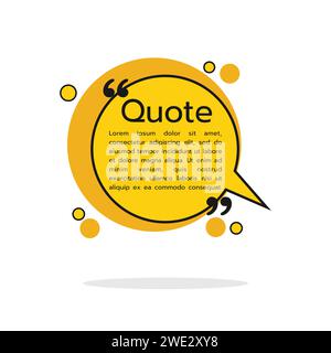 Quote box frame icon in flat style. Dialogue speech on isolated background vector illustration Stock Vector