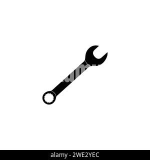wrench silhouette logo icon isolated symbol vector illustration Stock Vector