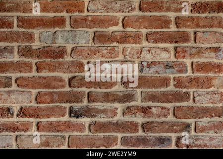 Brick wall orange red can be used as wallpaper or background. beutifrl soft light. 2024 stock trend. Stock Photo