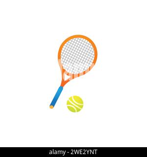 Cute funny tennis racket and a tennis ball cartoon kawaii character icon Isolated on white background vector illustration Stock Vector