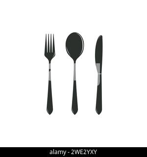 Simple cutlery icon isolated from kitchen collection. cutlery icons trendy and modern cutlery symbols for logos, web, apps, UI. on white background ve Stock Vector