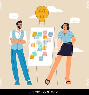 New idea flat vector concept. Stock Vector