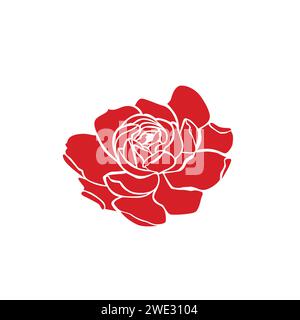 Beautiful rose flower logo icon isolated on white background vector Illustration Stock Vector