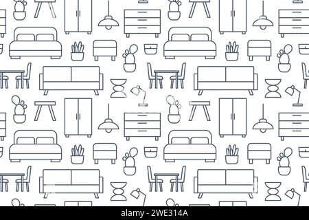 furniture seamless pattern- vector illustration Stock Vector