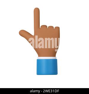3d character hand pointing at something Stock Vector