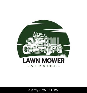 Lawn mower service logo icon isolated,Lawn mowing cutting grass,Gardener service logo icon isolated on white background vector illustration Stock Vector