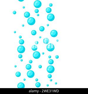 Pattern with turquoise bubbles. Abstract air balls in liquid. Stock Vector