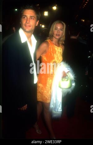 Los Angeles, California, USA 12th December 1996 Actor Louie Sabatasso and Actress Christina Applegate attend Warner Bros. Tim BurtonÕs Mars Attacks Premiere at MannÕs Chinese Theatre on December 12, 1996 in Los Angeles, California, USA. Photo by Barry King/Alamy Stock Photo Stock Photo