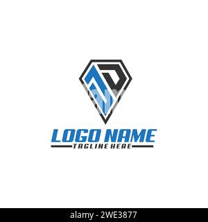 initial DD diamond modern logo design vector Stock Vector