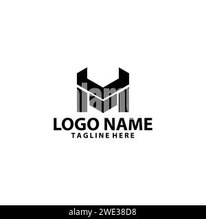 initial letter YM modern simple logo design vector Stock Vector