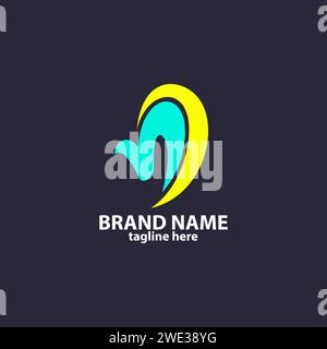 minimalist initial letter ND logo design vector Stock Vector