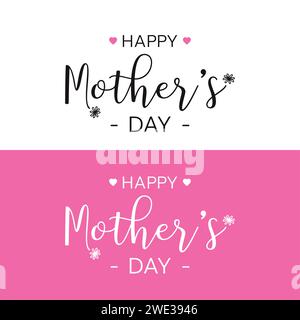 Happy Mothers Day lettering. Stylized image of Mother's day greeting card with Flowers Card for mom on white background Vector illustration Stock Vector