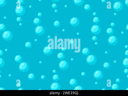 Pattern with turquoise bubbles. Abstract air balls in liquid. Stock Vector