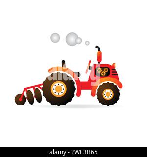 Farm tractor icon. Flat illustration of Farm tractor vector icon isolated on white background Stock Vector