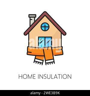 External wall thermal insulation icon. House building and wall ...