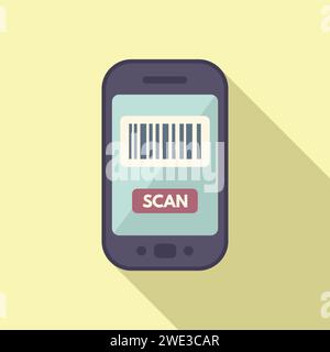 Scan city id matrix icon simple vector. Digital screen. Hold symbol bar ...
