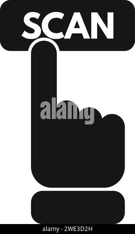 Scan city id matrix icon simple vector. Digital screen. Hold symbol bar ...