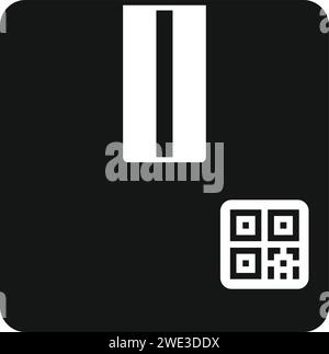 Parcel scan bar code icon simple vector. Sign pay cell. Smart bar Stock Vector