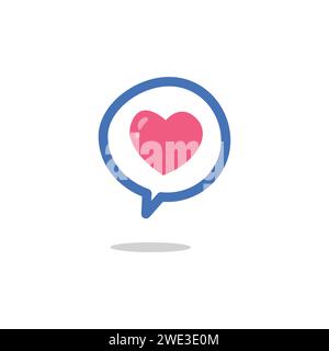 Heart dialogue icon in a speech bubble isolated on white background vector illustration Stock Vector