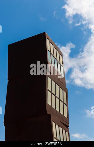 The Homentage a la Barceloneta is a sculpture by Rebecca Horn, located on Barceloneta beach, Barcelona, Spain Stock Photo