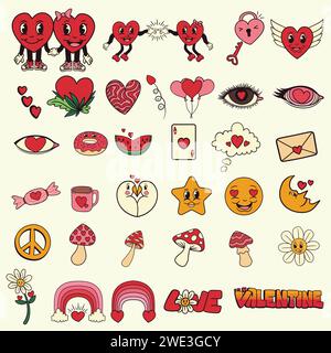 Set valentine element collection vector illustration for your company or brand Stock Vector