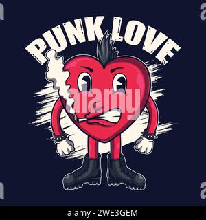 Love character punk vector illustration for your company or brand Stock Vector