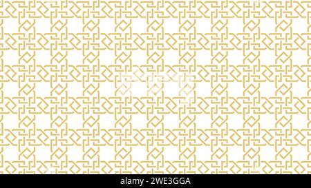 Seamless pattern based on traditional Islamic art. Gold color line. Great design for fabric, textile, cover, wrapping paper, background. Fine lines. Stock Vector