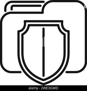Locked secured folder icon outline vector. Document protect. Design online Stock Vector