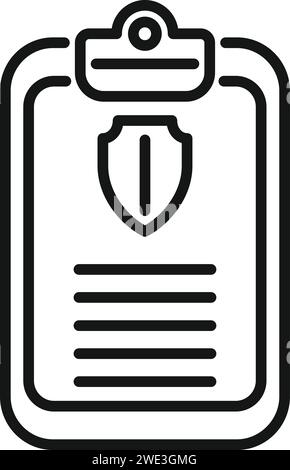Board key access icon outline vector. Legal process design. Data secure Stock Vector