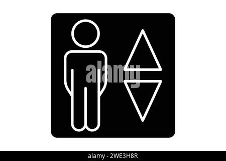 elevator icon. icon related to indoor navigation in public spaces. solid icon style. element illustration Stock Vector