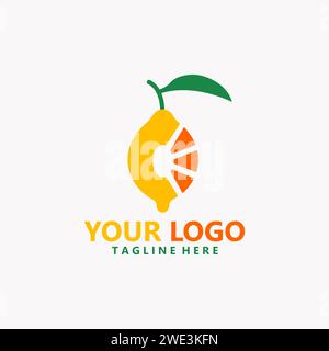 initial letter C citrus lemons fruit logo design vector Stock Vector