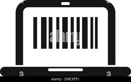 Scan laptop bar code icon simple vector. City id sign. Hold symbol bar Stock Vector