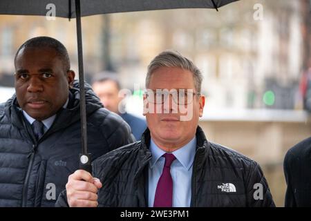 London, uk 23rd Jan 2024 . Sir Keir Starmer Leader of the Labour Party Arrives at Cabinet office Whitehall London UK  Credit: Richard Lincoln/Alamy Live News Stock Photo