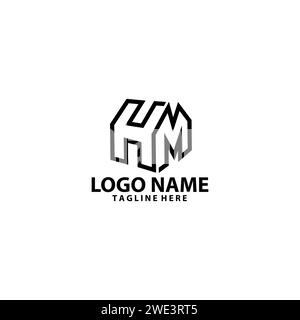 initial HM modern logo design vector Stock Vector