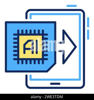 Artificial Intelligence in Tablet vector AI concept colored icon or sign Stock Vector