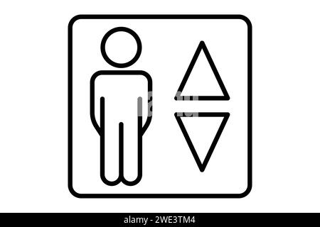elevator icon. icon related to indoor navigation in public spaces. line icon style. element illustration Stock Vector