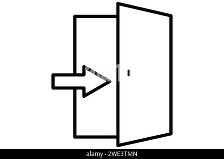 exit door icon. icon related to public navigation. line icon style. element illustration Stock Vector