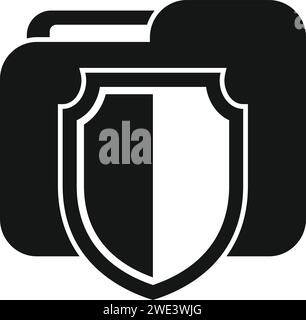 Secured locked document icon simple vector. Illegal protection. Alarm ...