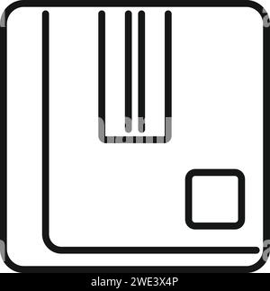 Parcel scan bar code icon outline vector. Sign pay cell. Smart bar Stock Vector