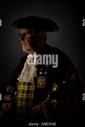 A portrait of the Launceston town crier Stock Photo