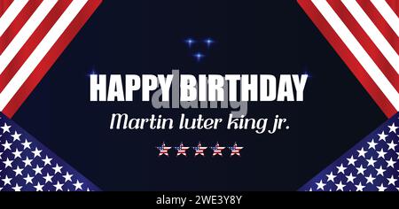 Happy birtday martin luter king jr. text design Stock Vector