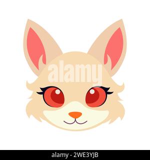 Cute Cat Head Cartoon Vector Illustration. Cat face avatar illustration design Stock Vector
