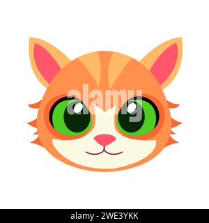 Cute Cat Head Cartoon Vector Illustration. Cat face avatar illustration design Stock Vector