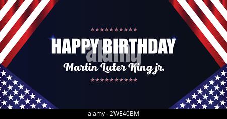 Happy birtday martin luter king jr. text design Stock Vector