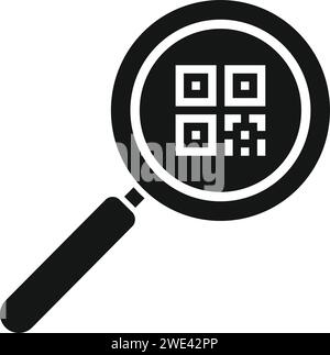 Magnifier bar code icon simple vector. Sign design device. Hold symbol bar Stock Vector