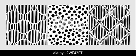 Small dash patterns set. Seamless minimal dash pattern, small elements. Stock Vector