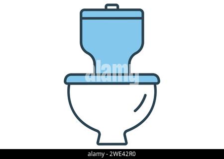 Restroom icon. icon related to public restroom facilities, public navigation. flat line icon style. element illustration Stock Vector