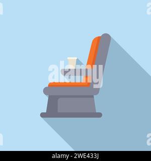 Vip airplane seat icon flat vector. Indoor cabin. Seat air traveler Stock Vector