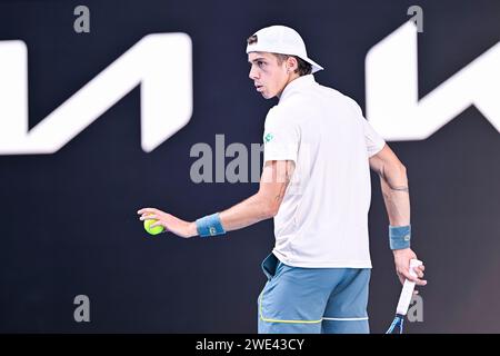 Melbourne, Australie. 22nd Jan, 2024. Arthur Cazaux of France during the Australian Open 2024, Grand Slam tennis tournament on January 22, 2024 at Melbourne Park in Melbourne, Australia - Photo Victor Joly/DPPI Credit: DPPI Media/Alamy Live News Stock Photo